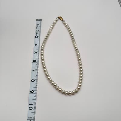 Vintage 90s White Faux Pearl Necklace Statement Women's Classic Jewelry Bib Y2K - Thumbnail 10
