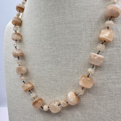 Vintage Y2K Silver Tone Beaded Chunky Necklace Statement Women's Classic Jewelry - Thumbnail 6