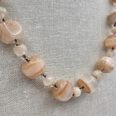 Vintage Y2K Silver Tone Beaded Chunky Necklace Statement Women's Classic Jewelry - Thumbnail 3