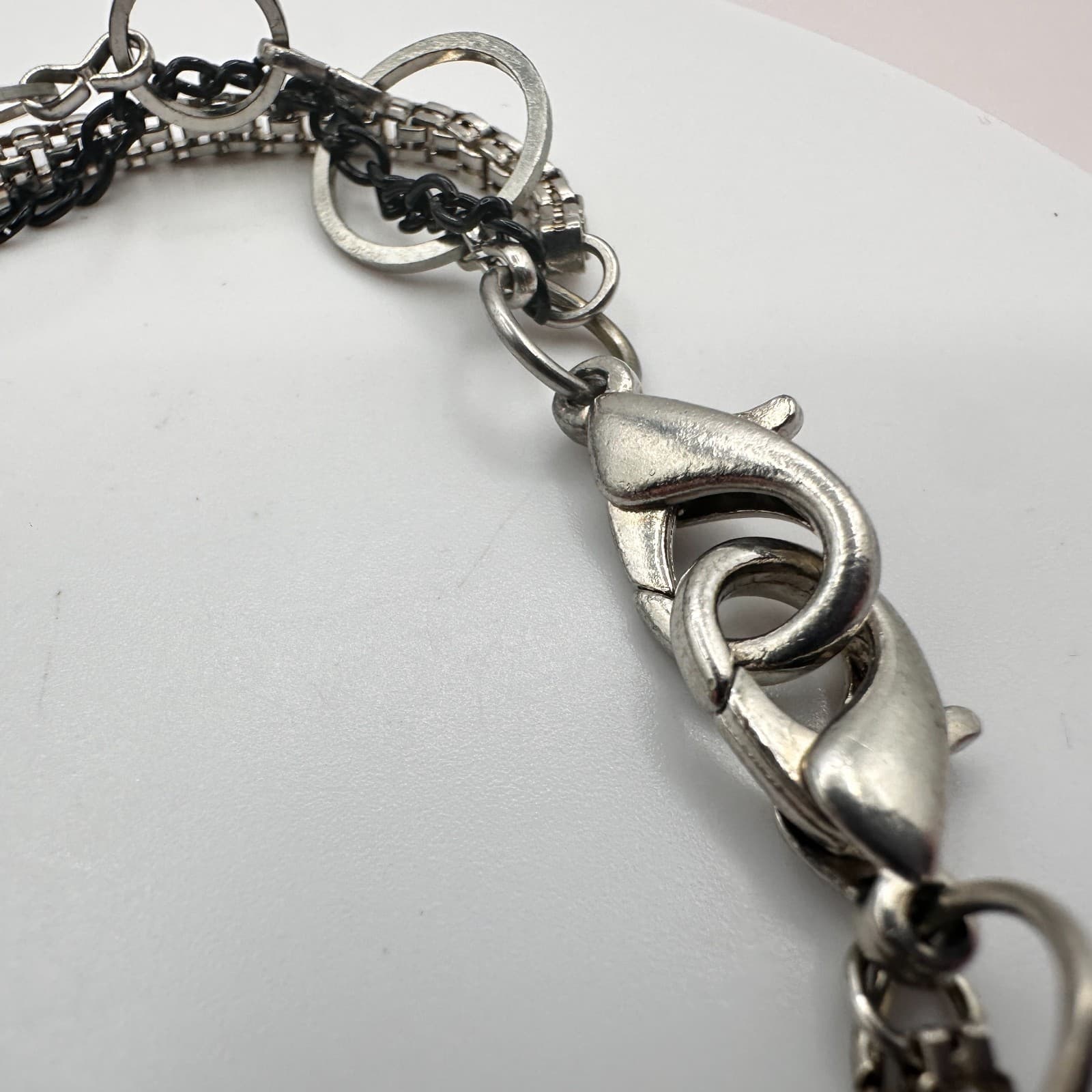 Vintage 90s Multi-Strand Bracelet Geometric Circle Classic Statement Jewelry Y2K - Thumbnail 7