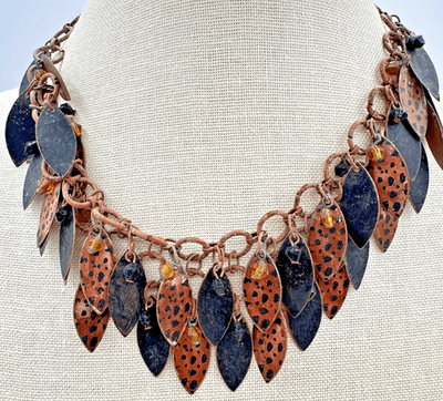 Vintage Y2K Leaf Fringe Chunky Necklace Statement Women's Classic Jewelry Retro