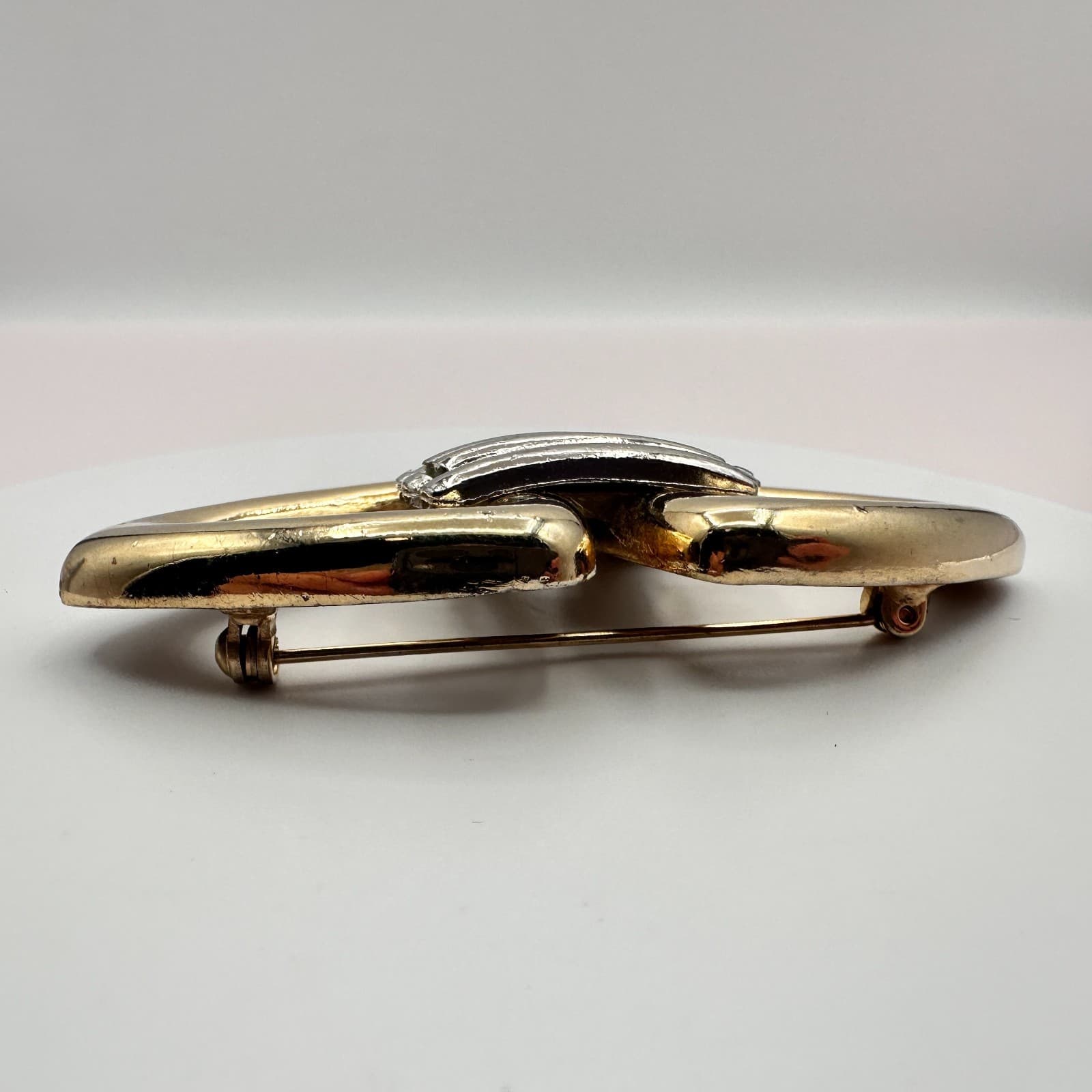 Vintage 90s Geometric Chunky Statement Brooch Pin Boho Classic Fashion Jewelry - Thumbnail 5