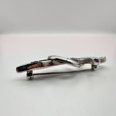 Vintage 70s Scimitar C.V.S.C. 76 Sword Brooch Pin Silver Tone Classic Jewelry - Thumbnail 5