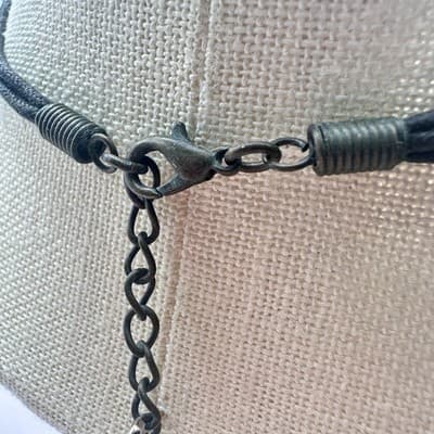 Vintage 90s Multi-strand Cord Gold Tone Large Disc Pendant Necklace Jewelry Bib - Thumbnail 8