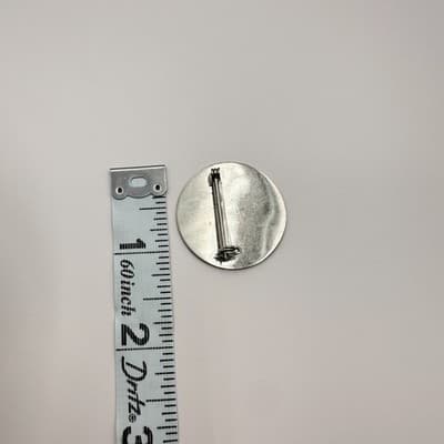 Vintage 80s Silver Tone Circular Monogrammed Brooch Pin Engraved Classic Jewelry - Thumbnail 6