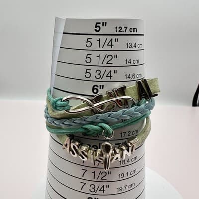 Vintage 90s Dental Assistant Charm Bracelet Blue &Green Multi-Strand Jewelry Y2K - Thumbnail 10