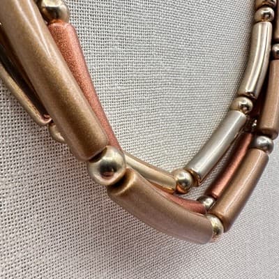 Vintage Y2K Multi-Strand Tube & Ball Beaded Necklace Women's Classic Jewelry 90s - Thumbnail 5