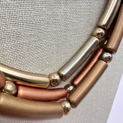 Vintage Y2K Multi-Strand Tube & Ball Beaded Necklace Women's Classic Jewelry 90s - Thumbnail 7