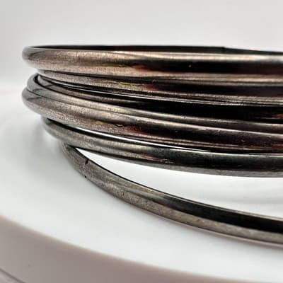Vintage Y2K Silver Tone Stackable Hand Bangle Set Women's Classic Jewelry - Thumbnail 2