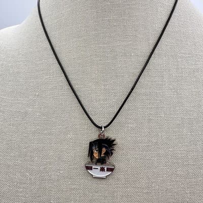 Vintage 90s Anime Sasuke Ramen Bowl Pendant Necklace Silver Tone Jewelry Boho - Thumbnail 7