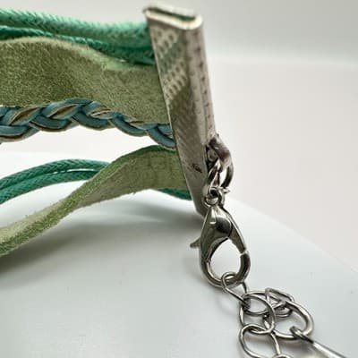 Vintage 90s Dental Assistant Charm Bracelet Blue &Green Multi-Strand Jewelry Y2K - Thumbnail 8