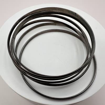 Vintage Y2K Silver Tone Stackable Hand Bangle Set Women's Classic Jewelry - Thumbnail 4