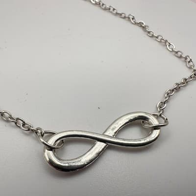 Vintage 90s Infinity Symbol Charm Bracelet Silver Tone Women's Jewelry Retro Y2K - Thumbnail 4