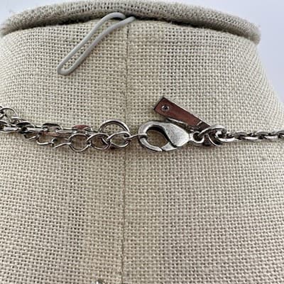 Vintage 90s Blue Stone Beaded Multi Charm Silver Tone Necklace Boho Jewelry Y2K - Thumbnail 9
