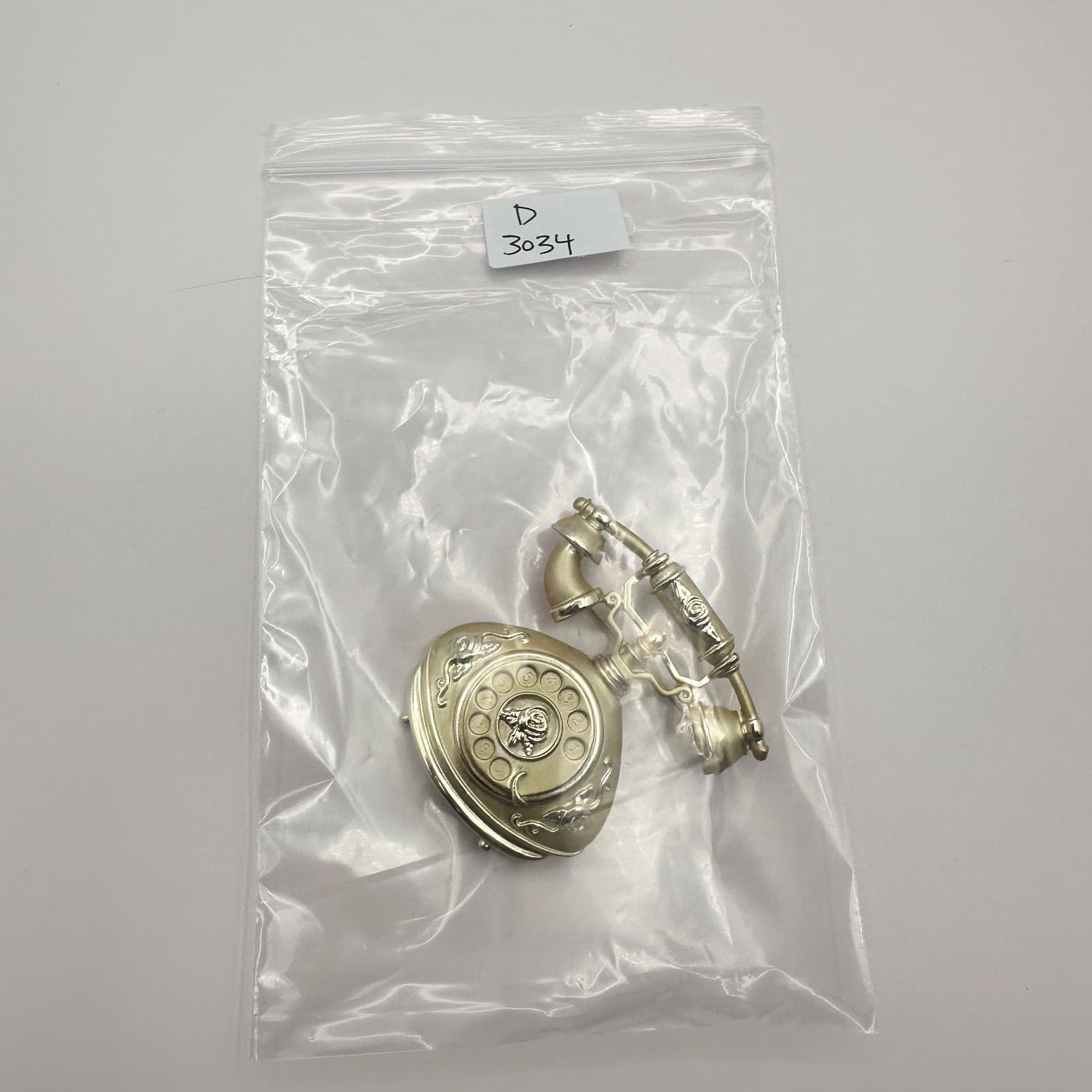 Vintage 80s Floral Rotary Telephone Brooch Pin Gold Tone Jewelry - Thumbnail 11