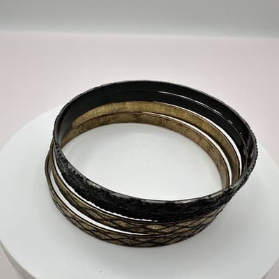 Vintage Y2K Woven Textured Hand Bangle Set Boho Women's Classic Fashion Jewelry - Thumbnail 3