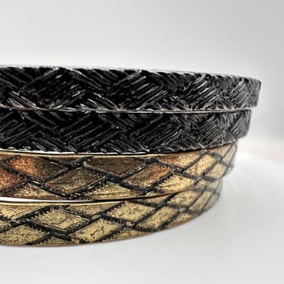 Vintage Y2K Woven Textured Hand Bangle Set Boho Women's Classic Fashion Jewelry - Thumbnail 6