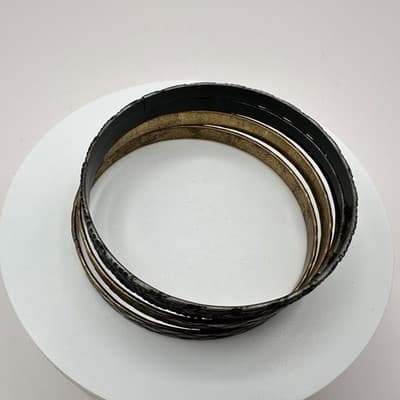 Vintage Y2K Woven Textured Hand Bangle Set Boho Women's Classic Fashion Jewelry - Thumbnail 4