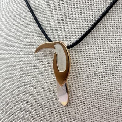 Vintage 90s Toucan Bird Pendant Necklace Black Waxed Rope Fashion Jewelry Bib - Thumbnail 6