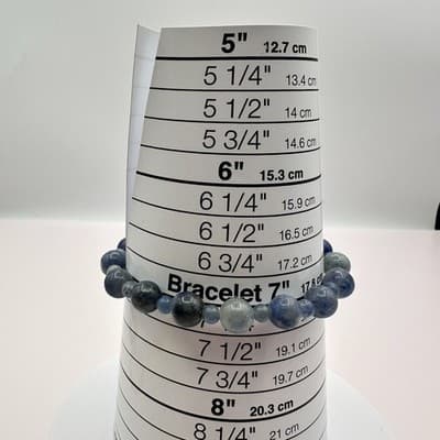 Vintage Y2K Blue Sodalite Quartz Beaded Bracelet Boho Women's Classic Jewelry - Thumbnail 7