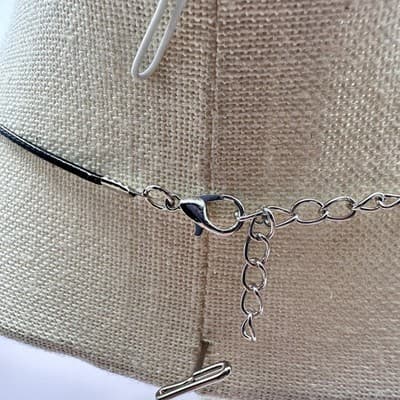 Vintage 90s Black Cord Brown Flower Pendant Necklace Silver Tone Jewelry Retro - Thumbnail 8