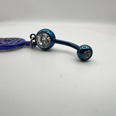 Vintage Y2K Rhinestone Dreamcatcher Dangle Belly Ring Navel Piercing Jewelry 90s - Thumbnail 5