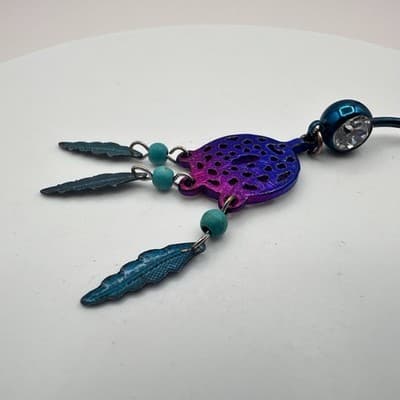 Vintage Y2K Rhinestone Dreamcatcher Dangle Belly Ring Navel Piercing Jewelry 90s - Thumbnail 4