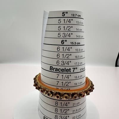 Vintage Y2K Rhinestones Gold Tone Bangle Statement Women's Classic Jewelry Boho - Thumbnail 7