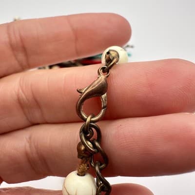 Vintage 90s Beaded Tassel Necklace Western Boho Classic Women's Fashion Jewelry - Thumbnail 9
