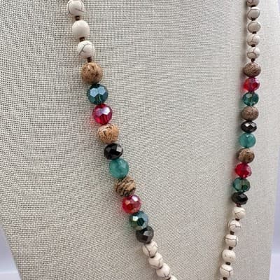 Vintage 90s Beaded Tassel Necklace Western Boho Classic Women's Fashion Jewelry - Thumbnail 5