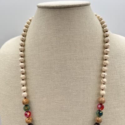 Vintage 90s Beaded Tassel Necklace Western Boho Classic Women's Fashion Jewelry - Thumbnail 8