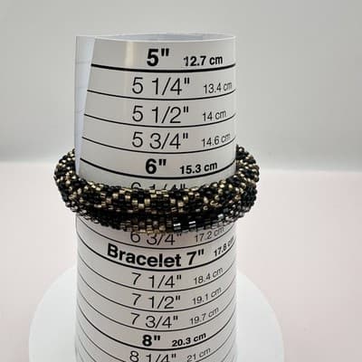 Vintage 90s Glass Seed Bead Crochet Roll-On Bracelet Set Boho Fashion Jewelry - Thumbnail 7
