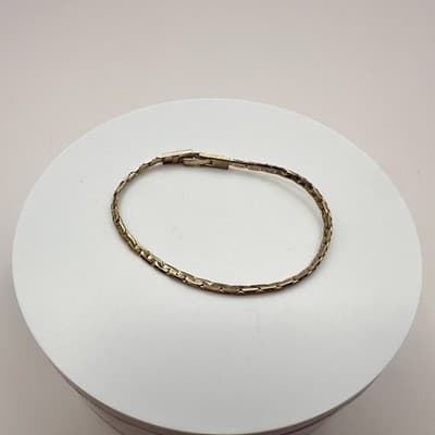 Vintage 90s Gold Tone serpentine Chain Bracelet Minimalist Fashion Jewelry - Thumbnail 6