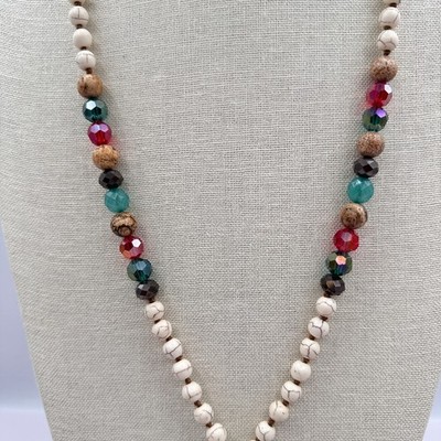 Vintage 90s Beaded Tassel Necklace Western Boho Classic Women's Fashion Jewelry - Thumbnail 4