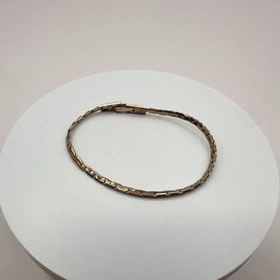 Vintage 90s Gold Tone serpentine Chain Bracelet Minimalist Fashion Jewelry - Thumbnail 2