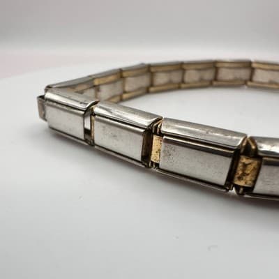 Vintage Y2K Italian Modular Link Charm Bracelet Minimalist Fashion Jewelry Boho - Thumbnail 4