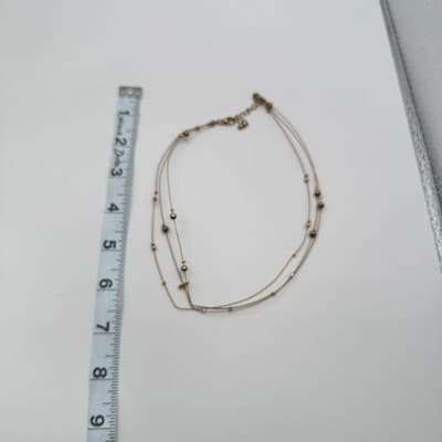 Vintage 90s Gold Tone Multi Strand Beaded Retro Necklace Classic Fashion Jewelry - Thumbnail 7