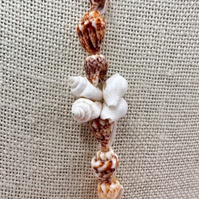 Vintage 90s Cowrie Shell Strand Necklace Boho Beach Nautical Fashion Jewelry Y2K - Thumbnail 5
