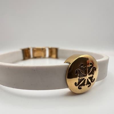Vintage Y2K Gold Tone Filigree Disk Bangle Bracelet Stainless Steel Jewelry 90s - Thumbnail 5