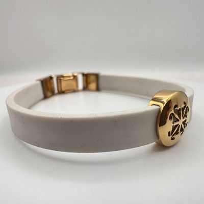 Vintage Y2K Gold Tone Filigree Disk Bangle Bracelet Stainless Steel Jewelry 90s - Thumbnail 4