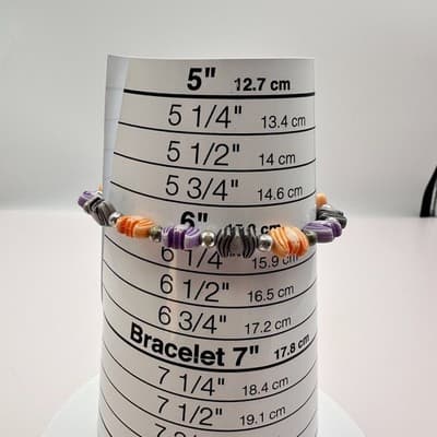 Vintage Y2K Silver Tone Halloween Bat Beaded Bracelet Women's Classic Jewelry - Thumbnail 6