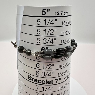 Vintage Y2K Silver Tone Double Strand Beaded Bracelet Boho Minimalist Jewelry - Thumbnail 7