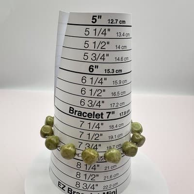 Vintage 90s Green Nugget Bead Bracelet Classic Fashion Boho Fashion Jewelry Y2K - Thumbnail 5