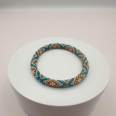 Vintage Y2K Seed Beaded Roll On Bracelet Boho Statement Women's Classic Jewelry - Thumbnail 6