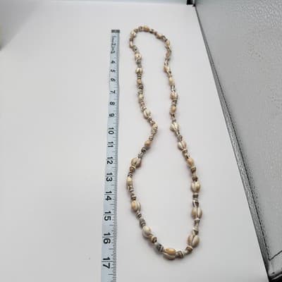 Vintage 90s Cowrie Shell Strand Necklace Boho Beach Nautical Fashion Jewelry Y2K - Thumbnail 6