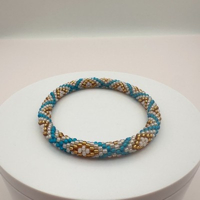 Vintage Y2K Seed Beaded Roll On Bracelet Boho Statement Women's Classic Jewelry - Thumbnail 2