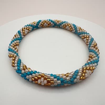 Vintage Y2K Seed Beaded Roll On Bracelet Boho Statement Women's Classic Jewelry - Thumbnail 3