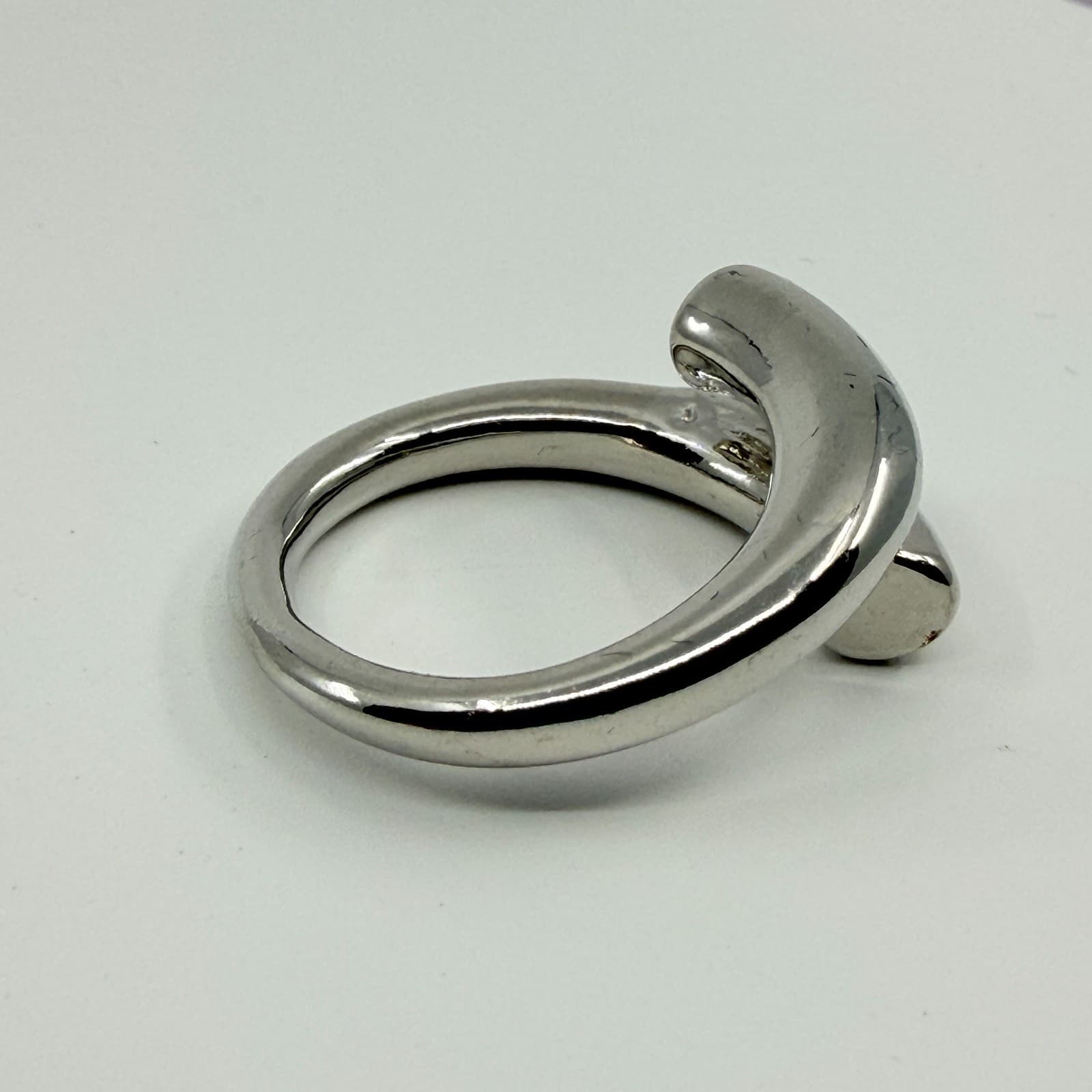 Vintage Silver Tone Chunky Bypass Wrap Statement Ring Minimalist Tubular Band - Thumbnail 4