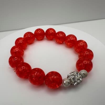 Vintage 90s Beaded Stretch Bracelets Set Glass Acrylic Women's Jewelry - Thumbnail 10