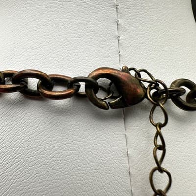 Vintage Y2K Chunky Necklace Bronze Tone Rhinestone Black Crystal Women's Jewelry - Thumbnail 14